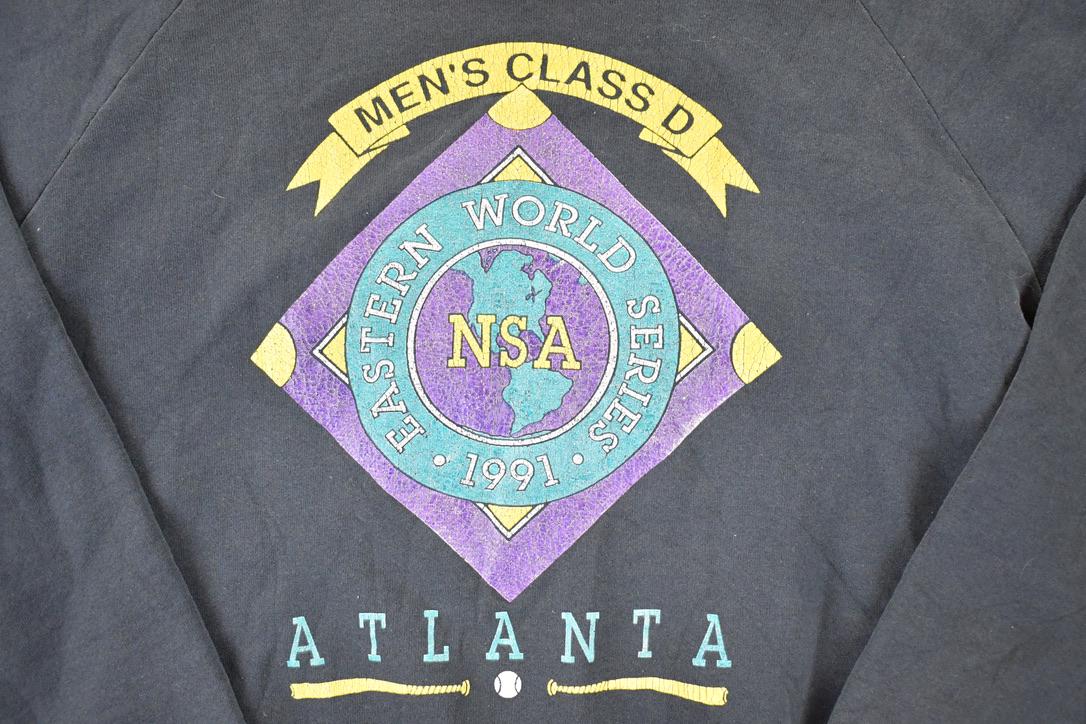 Vintage 1991 Eastern World Series AtlantaBaseball Crewneck Sweatshirt Men's L