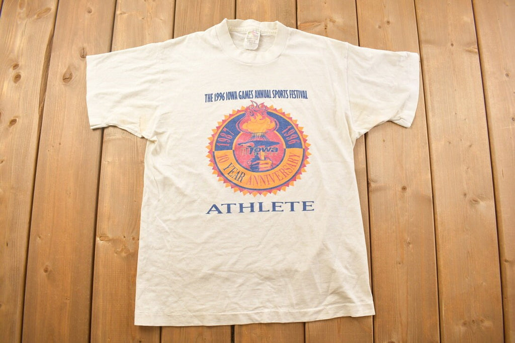 Vintage 1996 Iowa Games Annual Sports Festival Graphic T Shirt