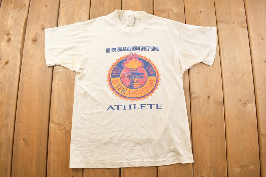 Vintage 1996 Iowa Games Annual Sports Festival Graphic T Shirt