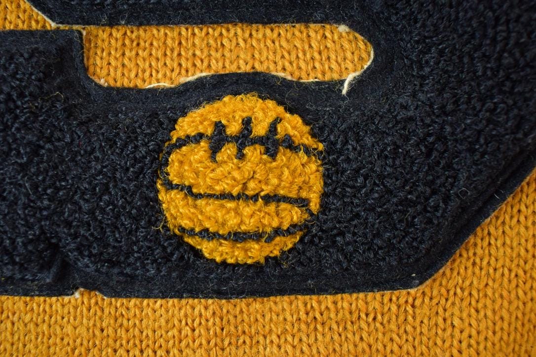 Vintage 1948 Imperial Athletic Knitwear S Basketball Knit University Collegiate V Neck Sweater