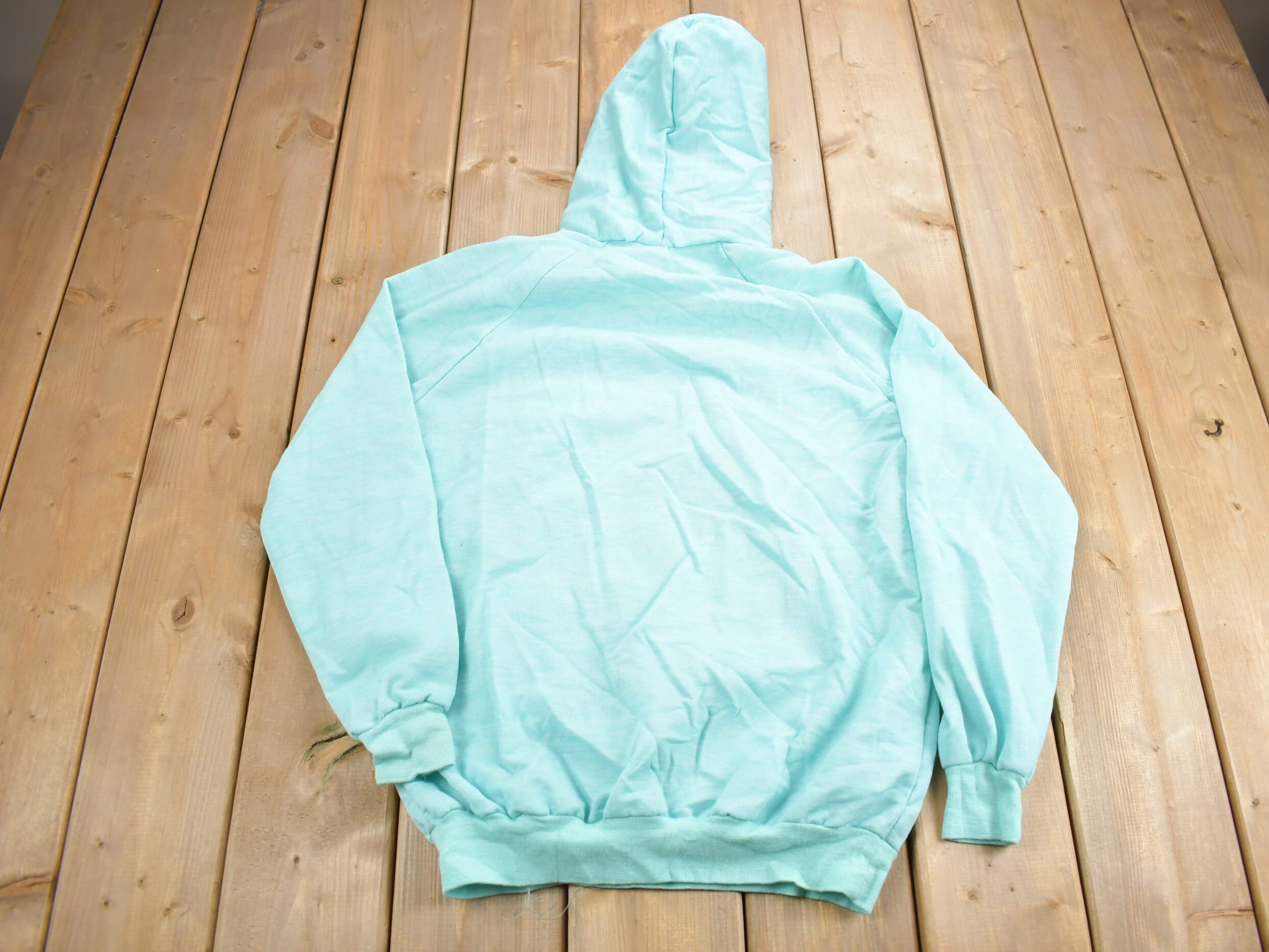Vintage 1980s Blank Blue Raglan Hoodie