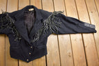 Vintage 1980s G4000 Wool And Leather Johnathan Stevens Western Fringe Jacket