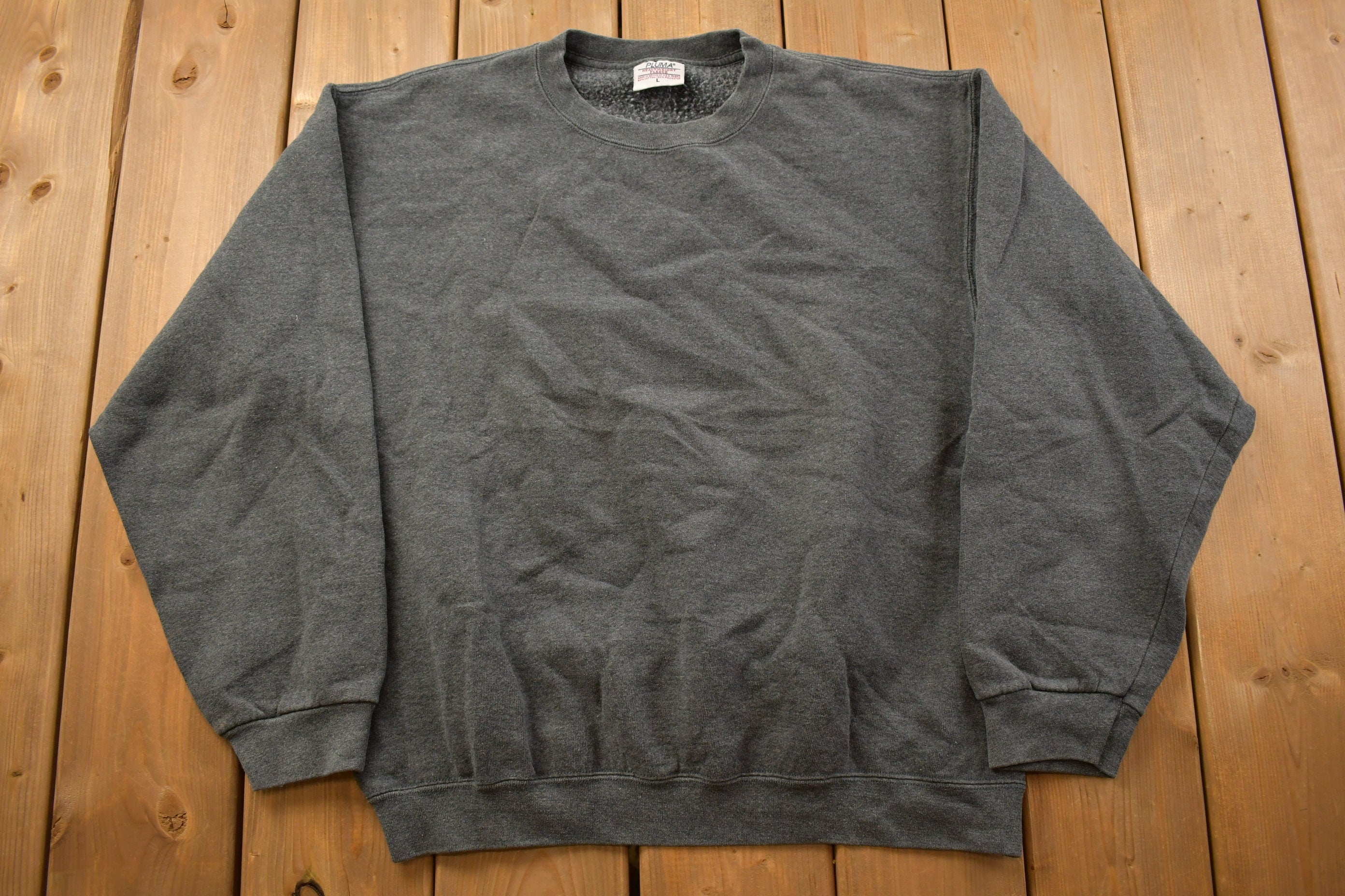 Vintage 1990s Pluma Grey Blank Crewneck Sweatshirt