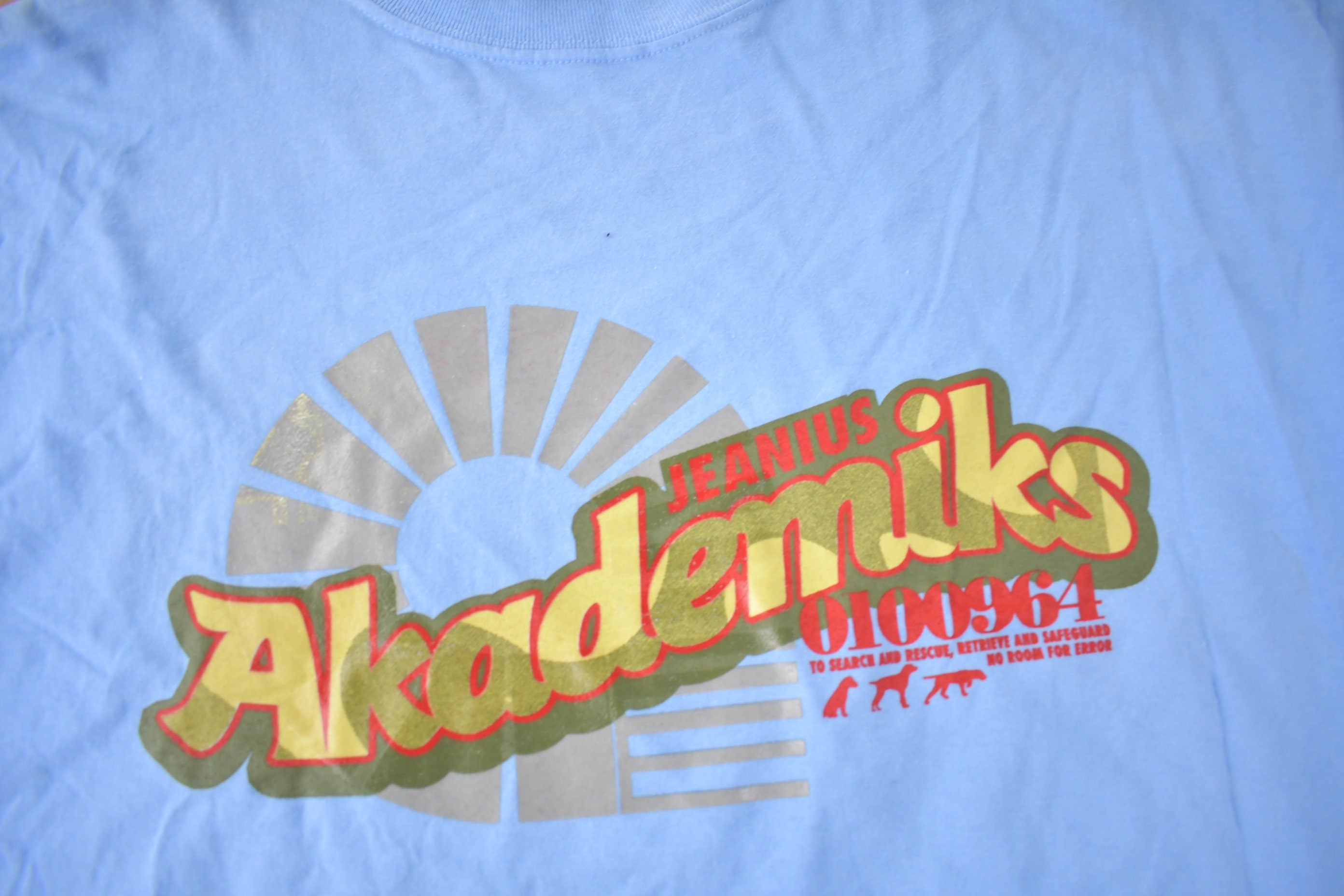Vintage 1990s Akademiks Heavy Weight Graphic T Shirt Made In USA