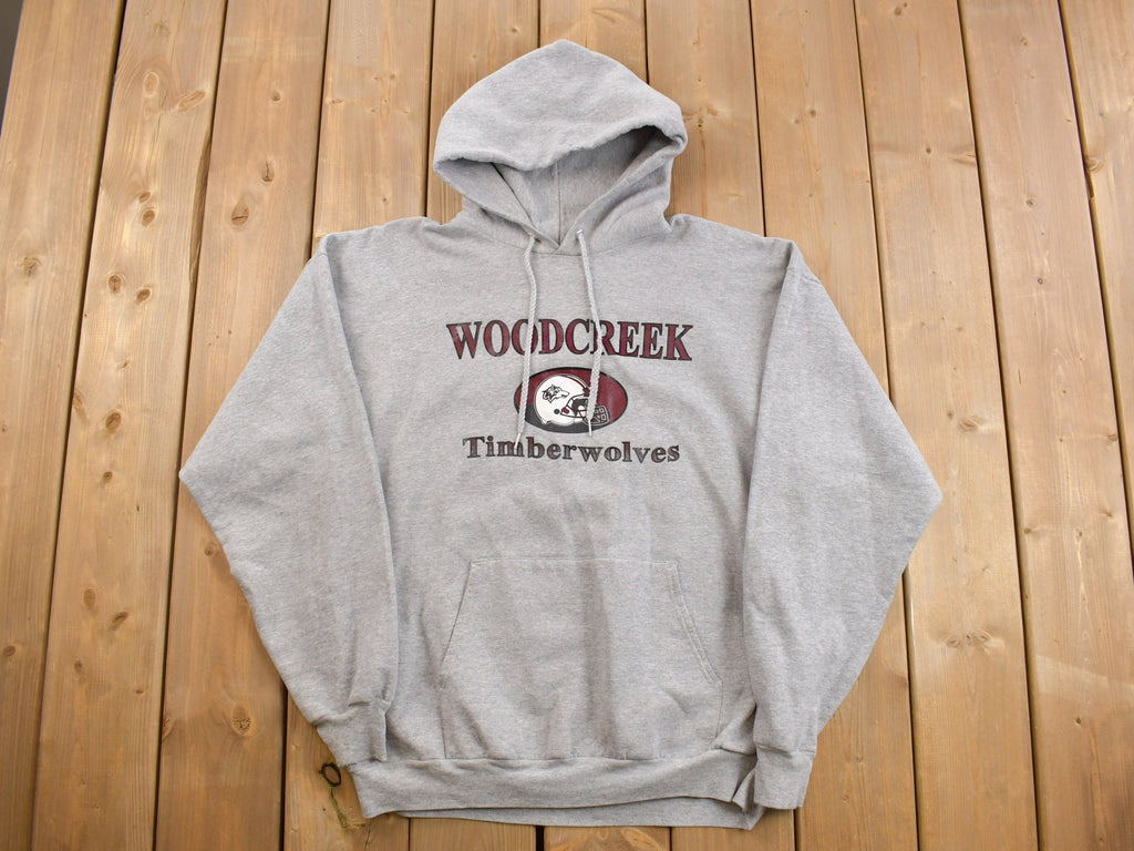 Vintage 1990s Timberwolves Hoodie Sweatshirt  90s Hoodie  Essential  Streetwear  90s  Football