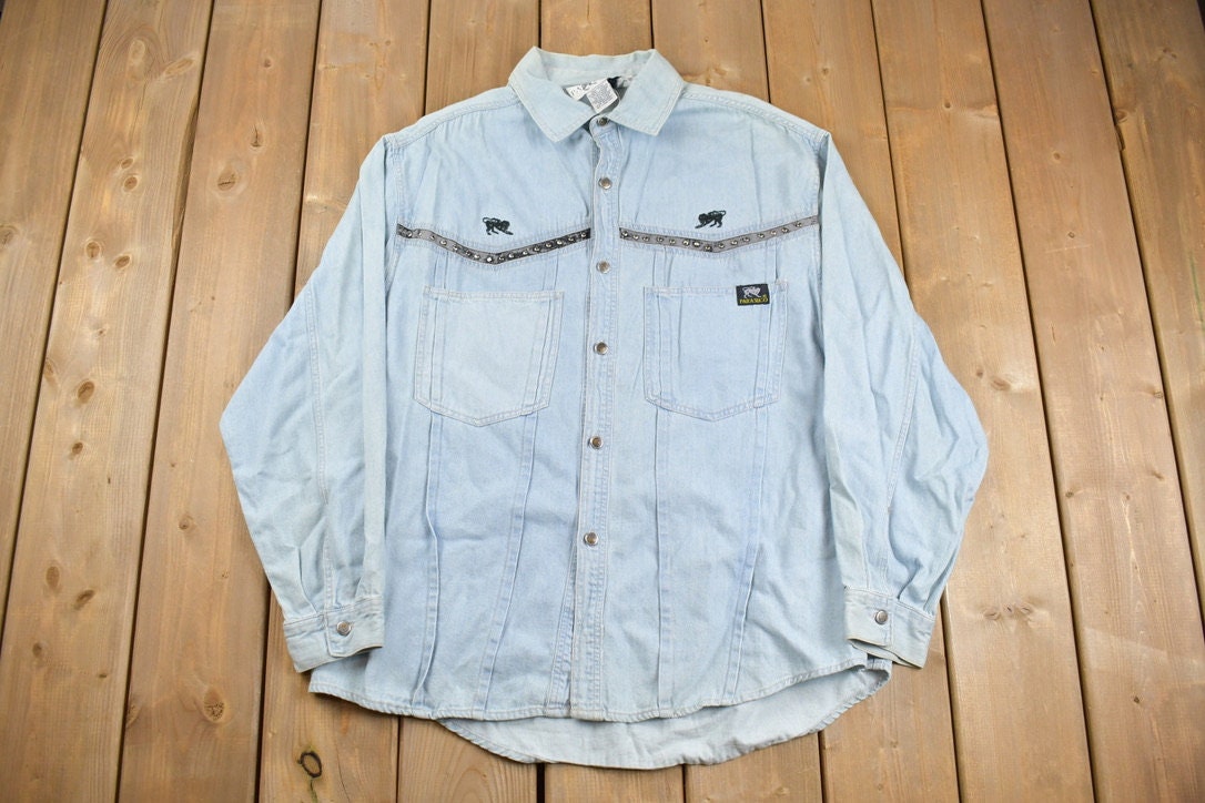 Vintage 1990s Parasuco Denim Button Up Shirt