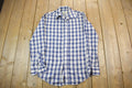 Vintage 1990s Blue Plaid Button Up Flannel Shirt
