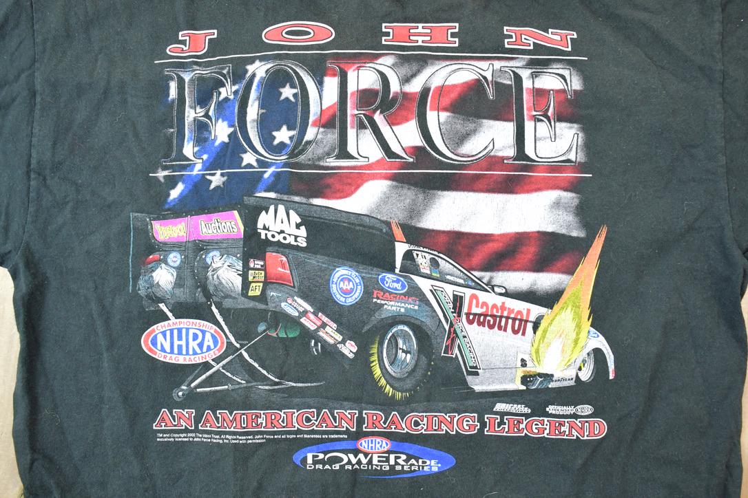 Vintage 1990s John Force NHRA Racing T-Shirt