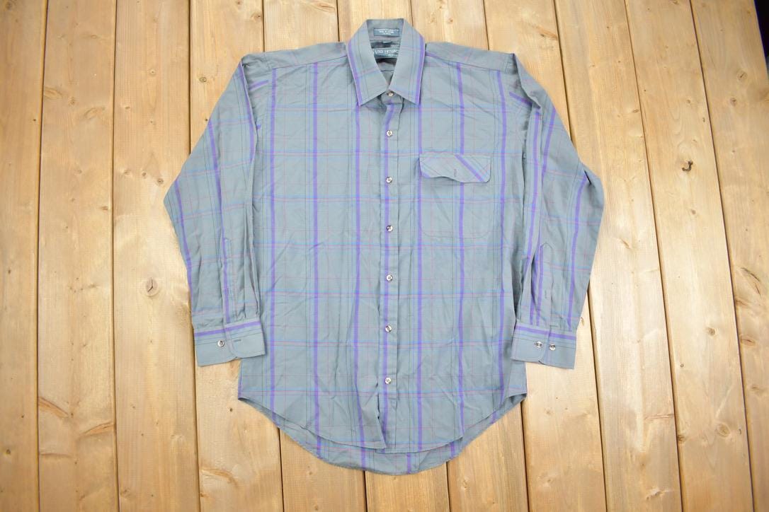 Vintage 1990s Van Heusen Classic Plaid Button Up Shirt