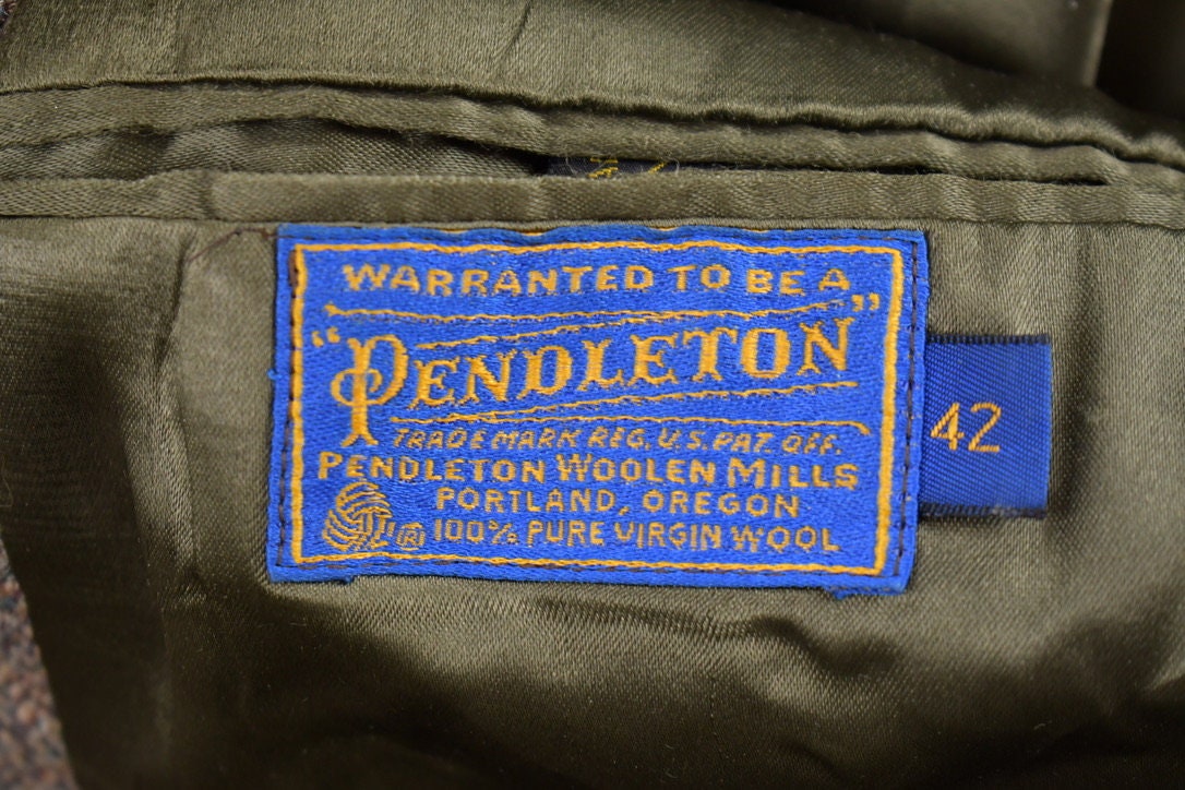 Vintage 1980s Pendleton Full Length Wool Trench Coat