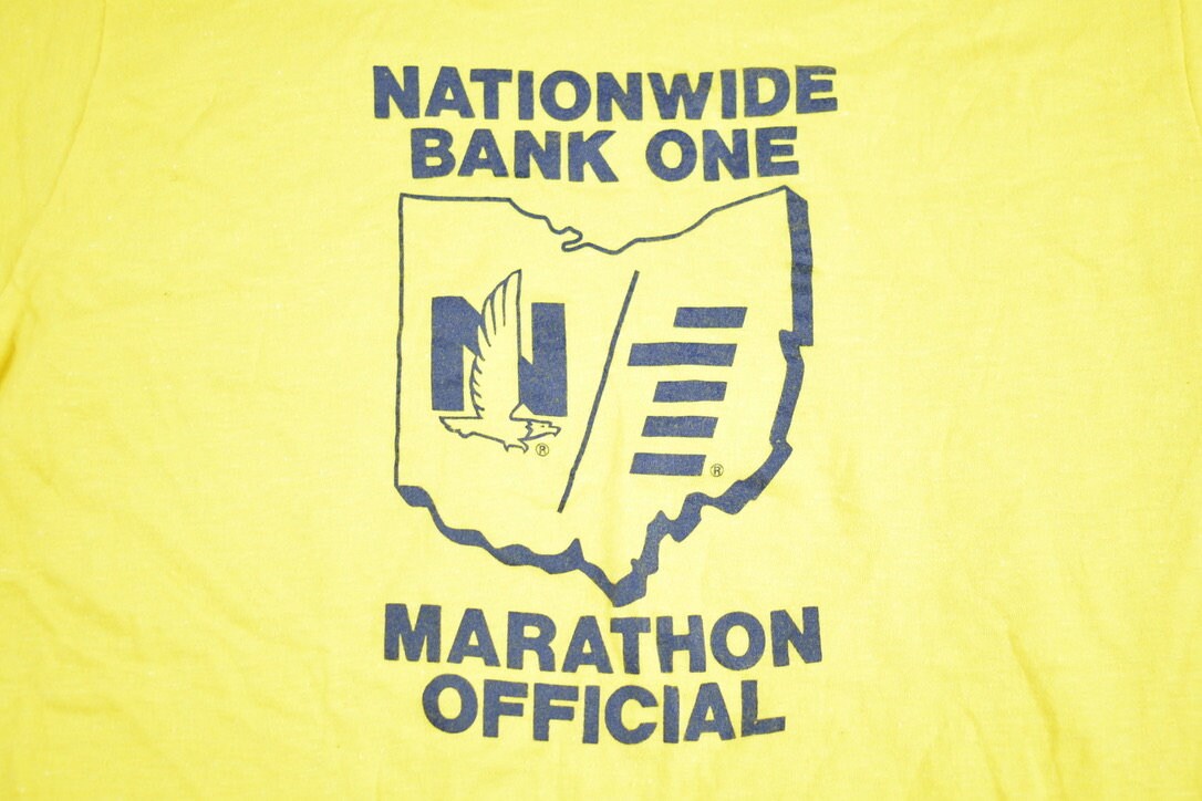 Vintage 1970s Nationwide Bank One Marathon Graphic T-Shirt / Single Stitch / Made In USA / 70s Marathon Tee / Vintage Marathon