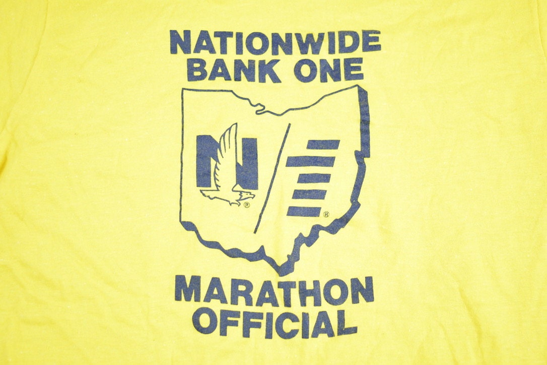 Vintage 1970s Nationwide Bank One Marathon Graphic T-Shirt
