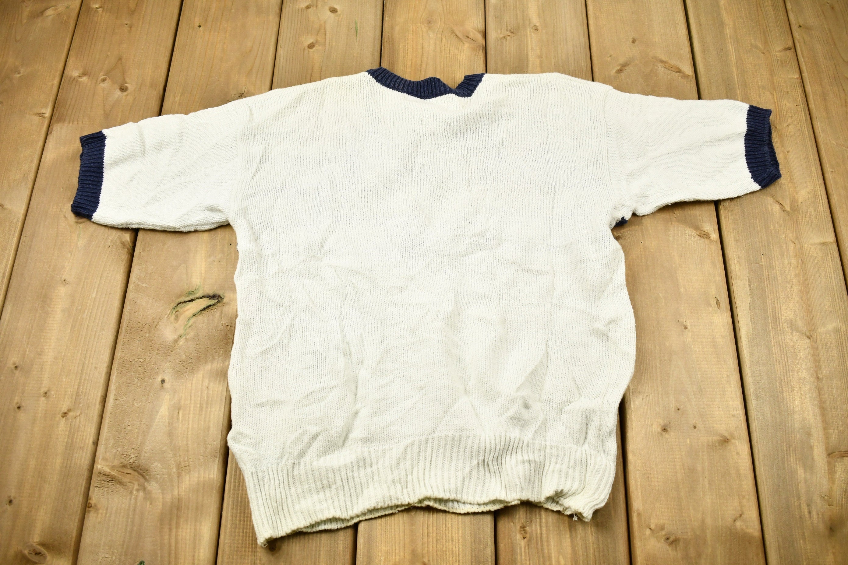 Vintage 1990s Floral Embroidered Sleeveless Knitted Sweater