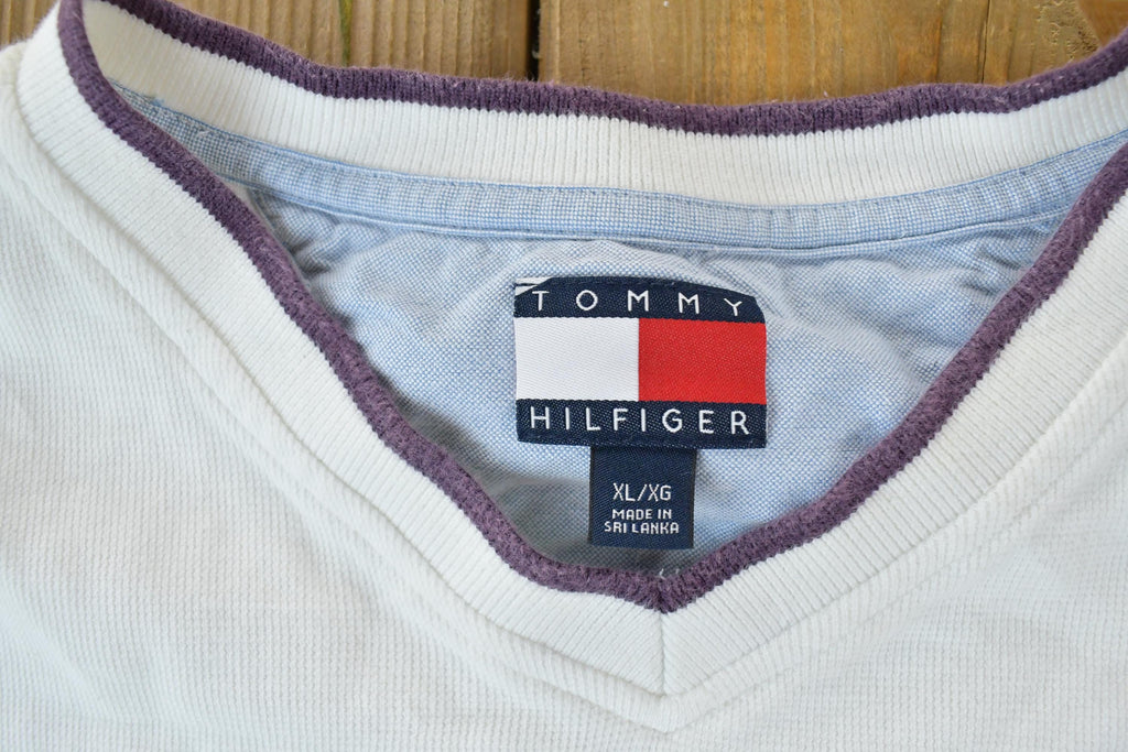 Vintage 1990s Tommy Hilfiger Knit Crewneck Mini Logo Sweater