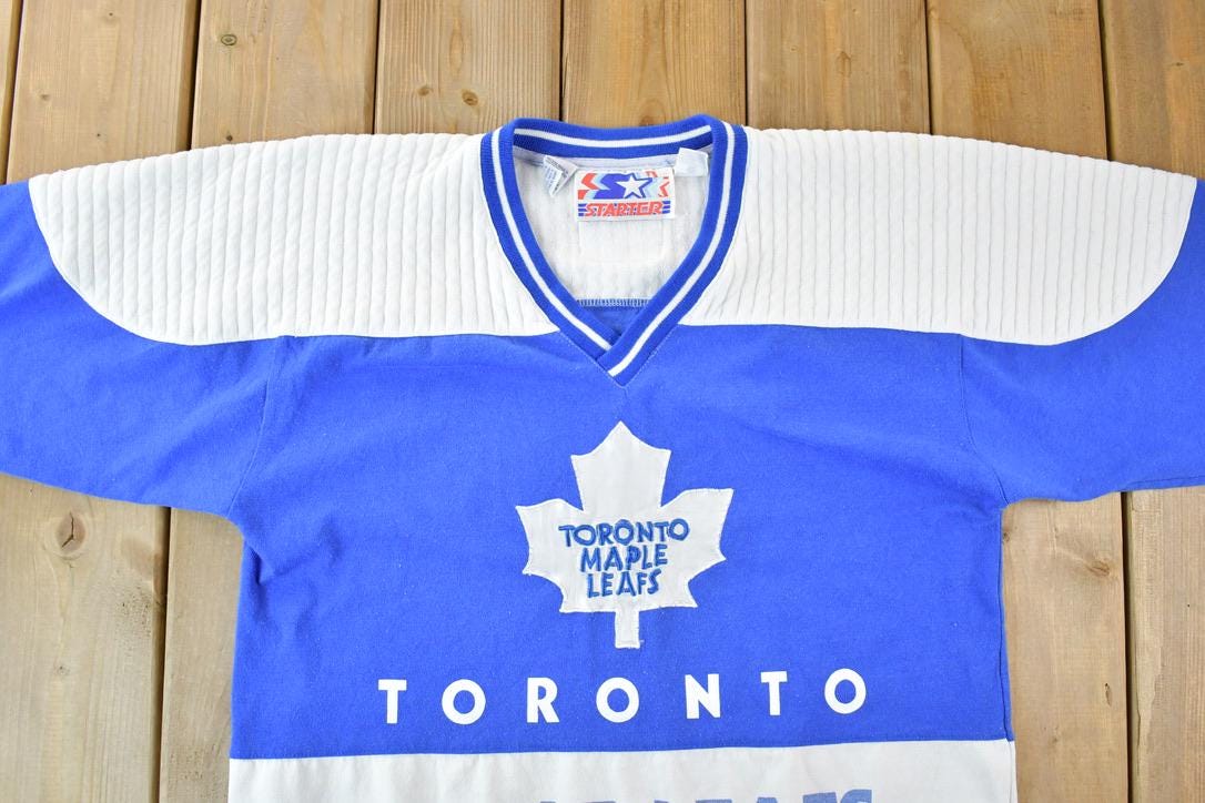 Vintage Late 80s Early 90s Starter Toronto Maple Leafs NHL Hockey Embroidered Crewneck Sweatshirt
