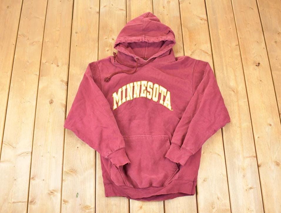 Vintage 1990s Steve And Barry's Minnesota Cross Grain Embroidered University Hoodie Sweater Mens S