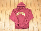 Vintage 1990s Steve And Barry's Minnesota Cross Grain Embroidered University Hoodie Sweater Mens S