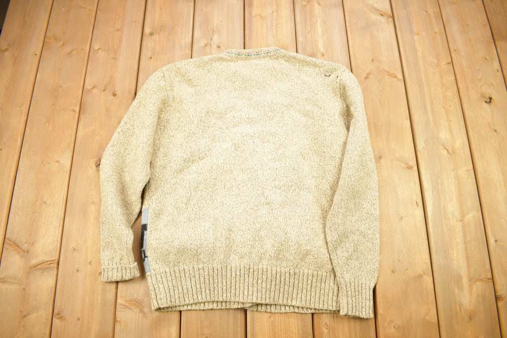 Vintage 1990s Woolrich Woman Knitted Wool Patchwork Cardigan Sweater