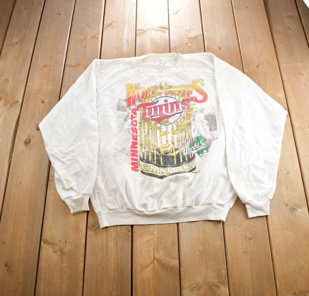 Vintage 1991 Minnesota Twins MLB Baseball Champions Crewneck Sweatshirt Made In USA