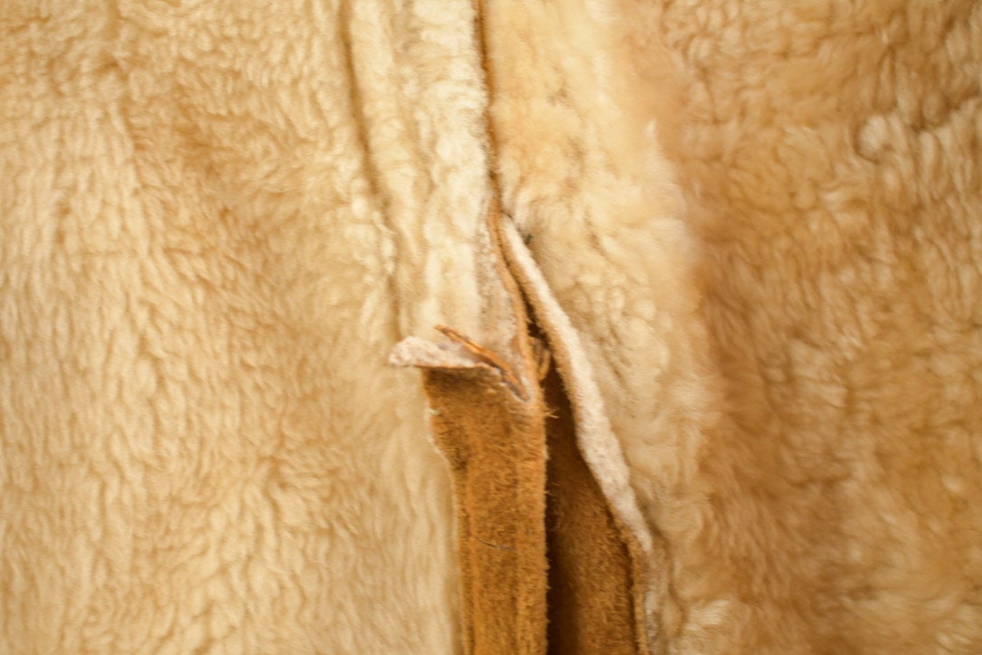 Vintage 1980s Sears The Leather Shearling Jacket