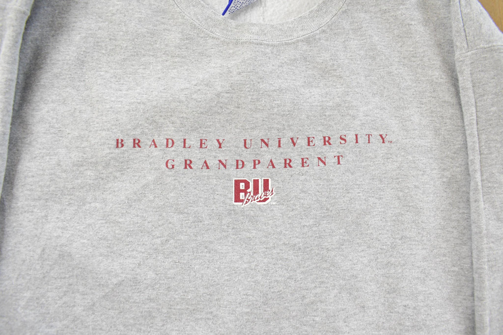 Vintage 1990s Bradley University Grandparent Crewneck Sweatshirt Men's Large