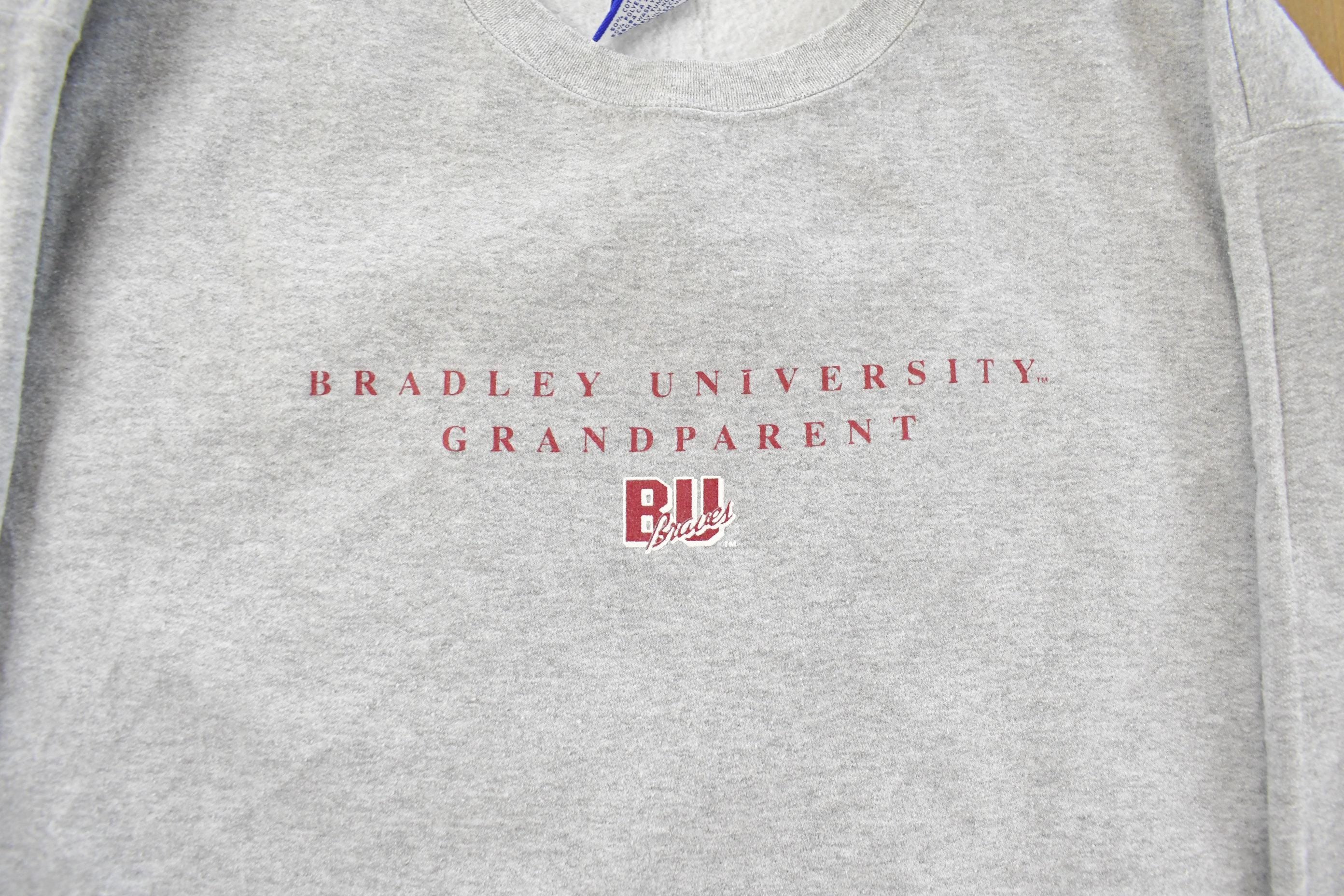 Vintage 1990s Bradley University Grandparent Crewneck Sweatshirt Men's Large