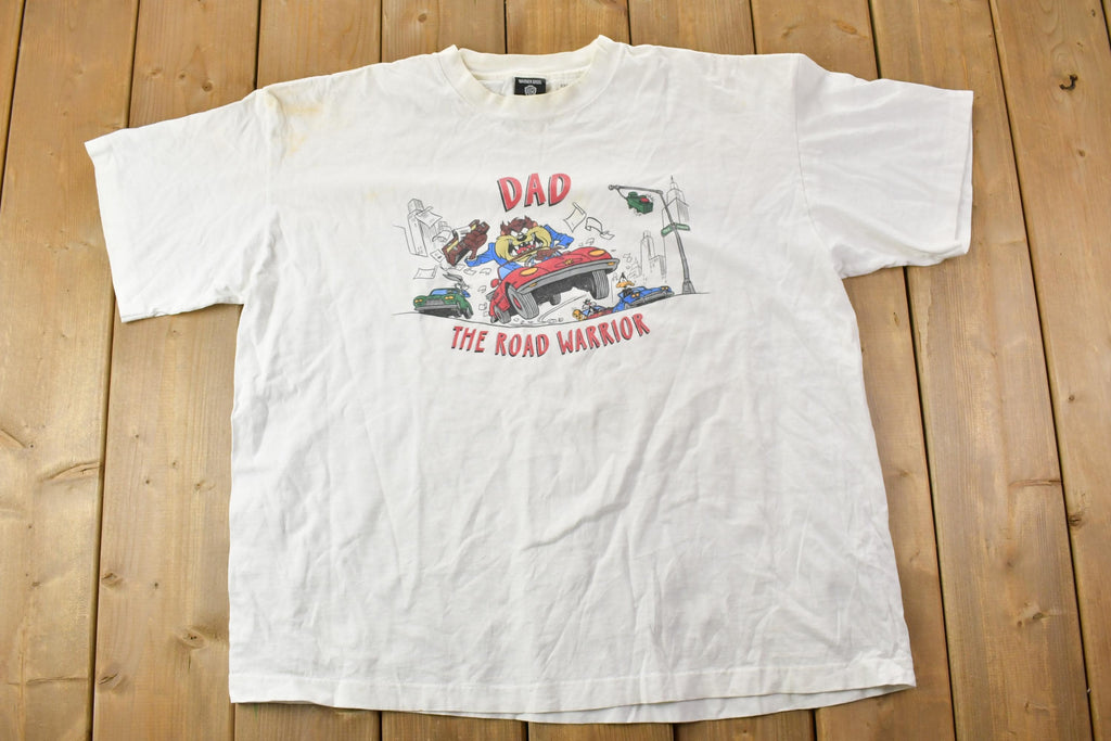 Vintage 1990s Warner Brothers Taz Dad The Road Warrior Graphic T-Shirt