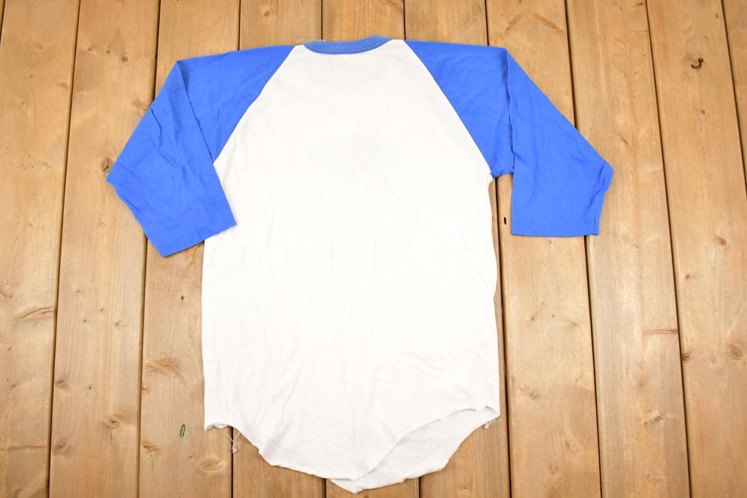 Vintage 1980s Labatts Yellowknife Slo Pitch Souvenir Baseball Raglan T-Shirt Men's M