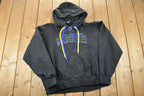 Vintage 1990s Wadena Deer Creek Wolverines Hockey Hoodie Sweatshirt