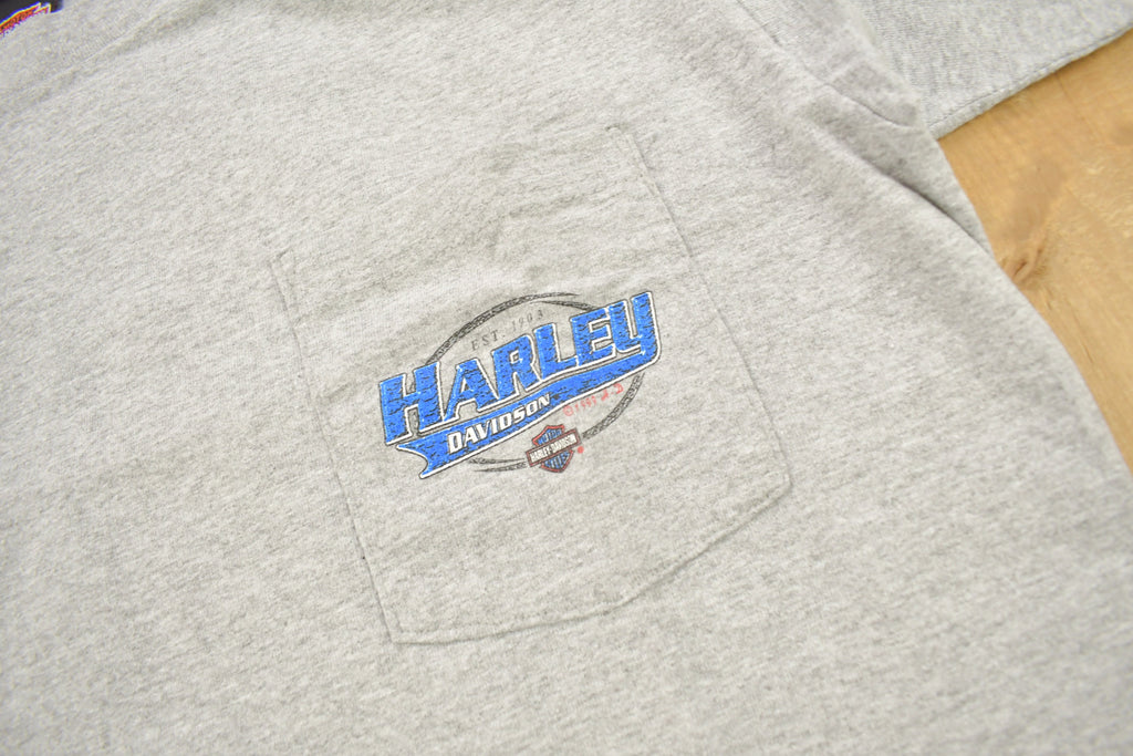 Vintage 1999 Harley Davidson Of Newfoundland Canada Pocket T-Shirt