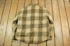 Vintage 1970s Oakbrook Sears Roebuck Wool Flannel Button Up Shirt Jacket Men's 38