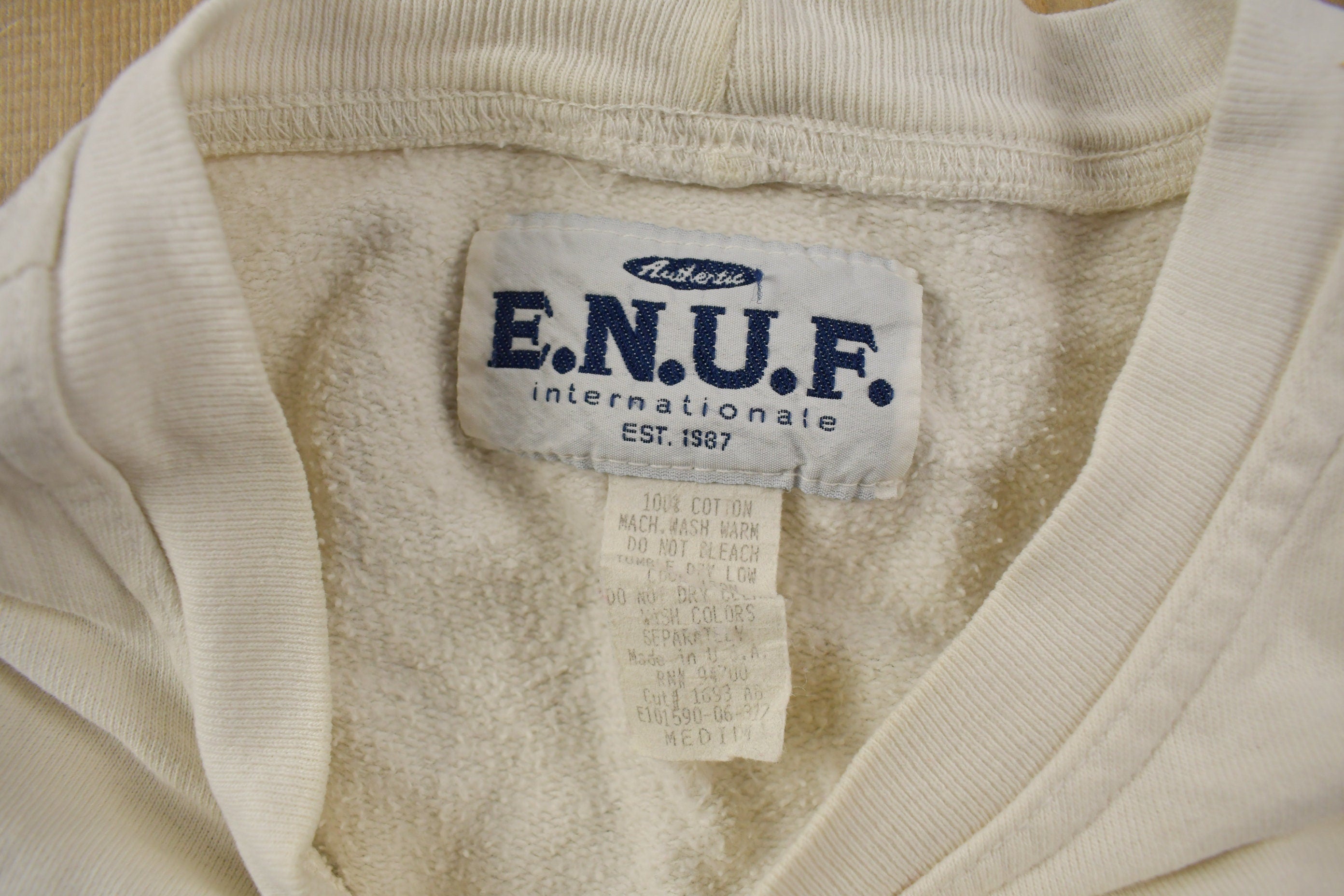 Vintage 1990s Enuf Internationale Embroidered Graphic Crewneck Sweatshirt