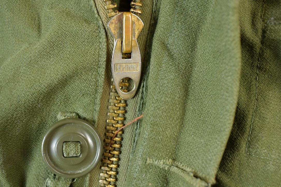 Vintage 1960s Military Button Up Army Jacket