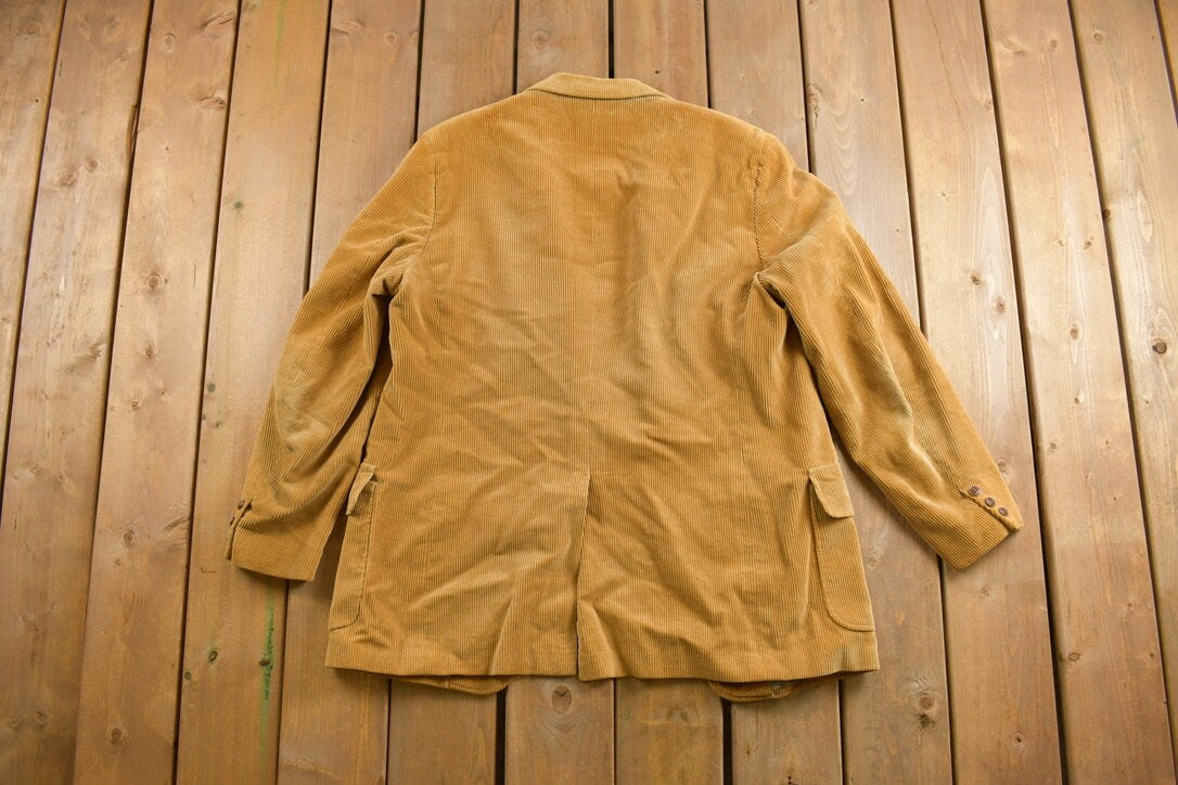 Vintage 1970s Corduroy Blazer Button Up Shirt