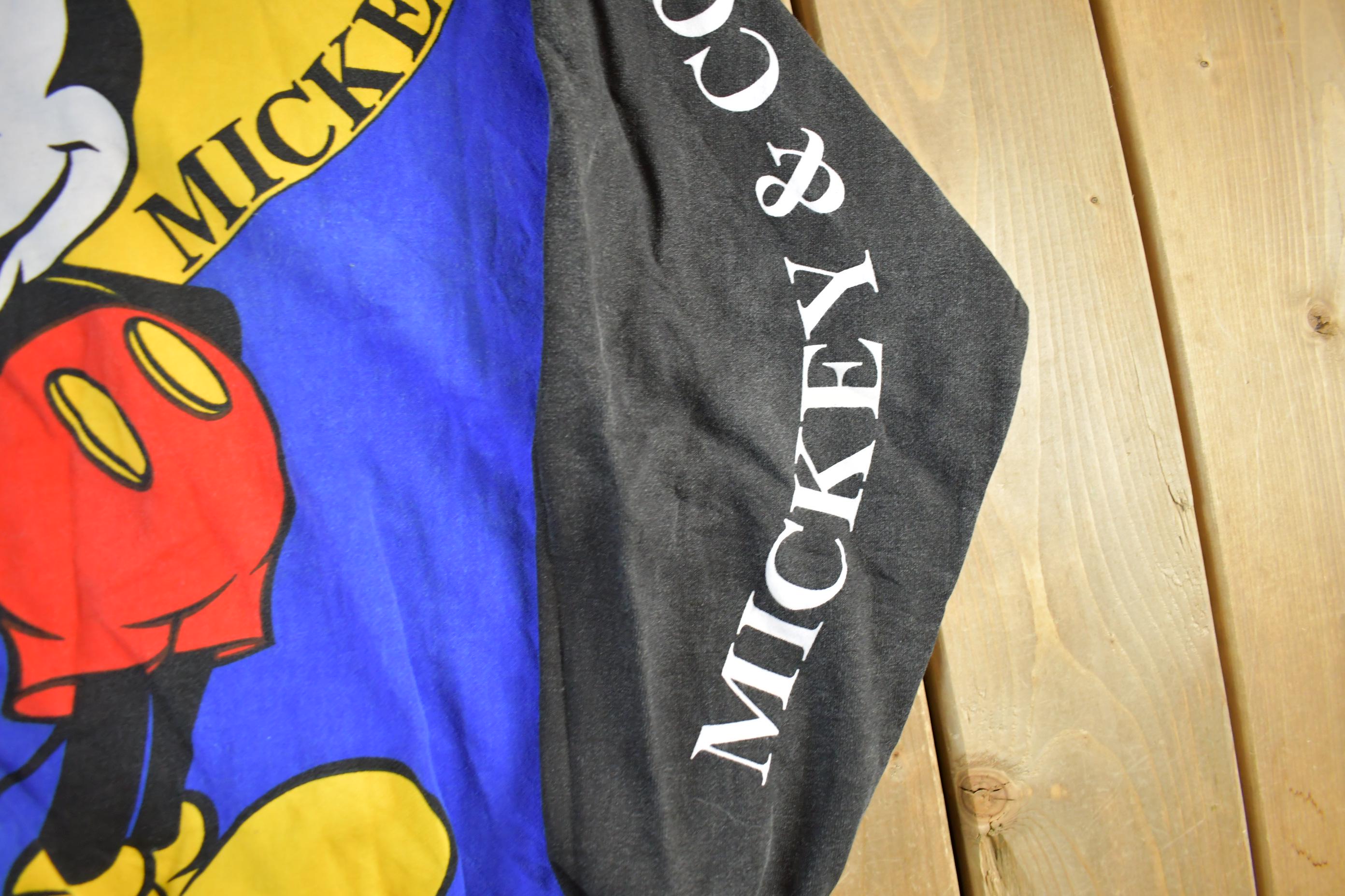 Vintage 1990s Mickey Mouse All Over Print Disney Crewneck Men's Medium