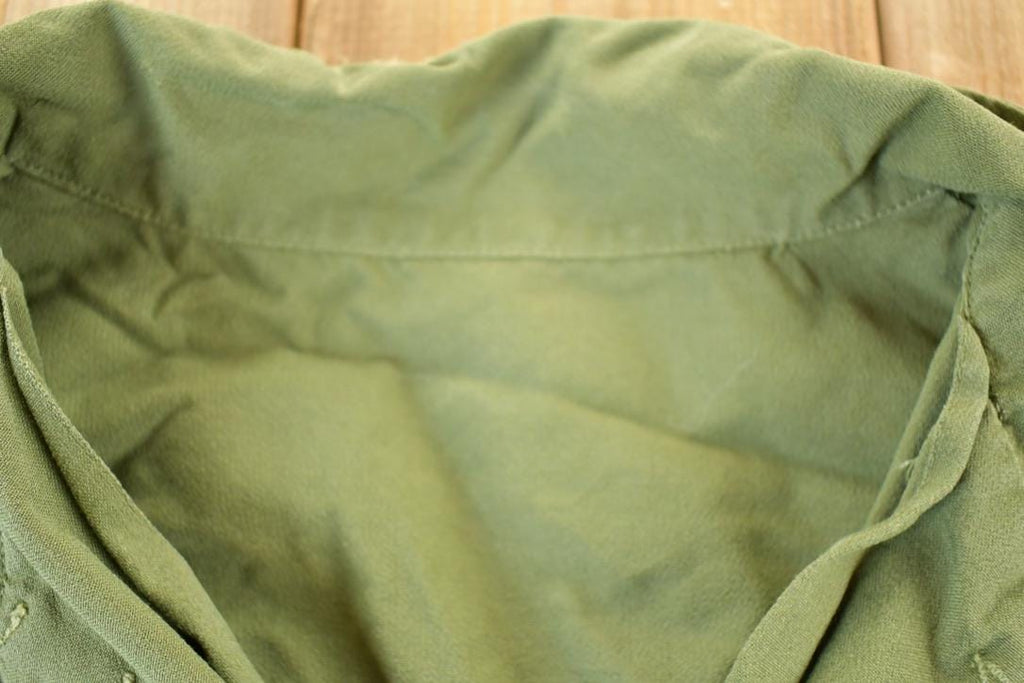 Vintage 1980's Military Button Up Shirt Mens L