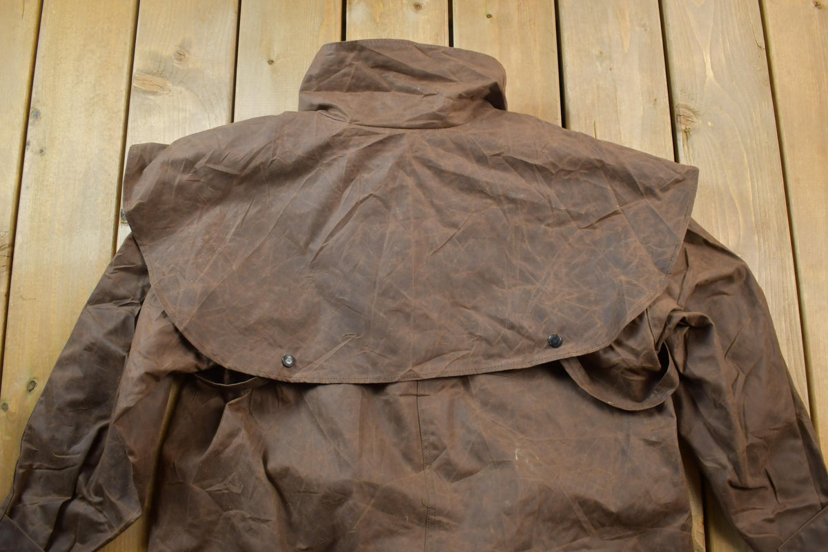 Vintage 1990s Australian Stockman's Dilskins Crazy Full Length Leather Trench Coat Made In Australia By Feathertop