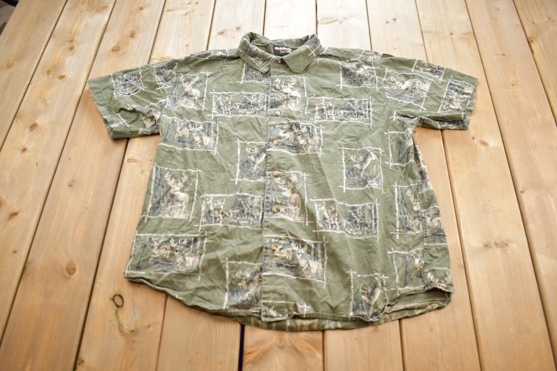 Vintage Y2K Guide Series Deer Outdoors Short Sleeve Button Up Shirt