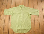 Vintage 1990s Green Striped Basic Button Up Shirt