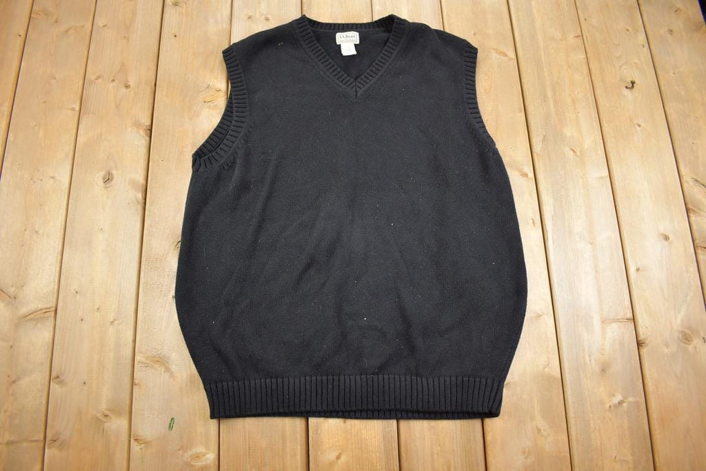 Vintage 1990s L.L. Bean Men's V Neck Knit Cardigan Sweater