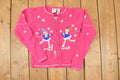 Vintage 1990s Tiara Girls Knit Cardigan Embroidered Skating Sweater Youth L  90s Knitted Sweatshirt  Vintage Preppy Knits