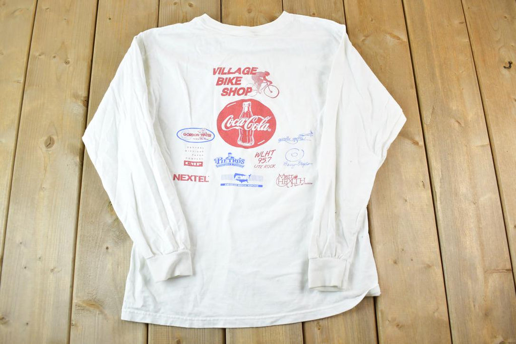 Vintage Y2K Coca Cola Reeds Lake Triathlon Souvenir Single Stitch Graphic Print T-Shirt Made In