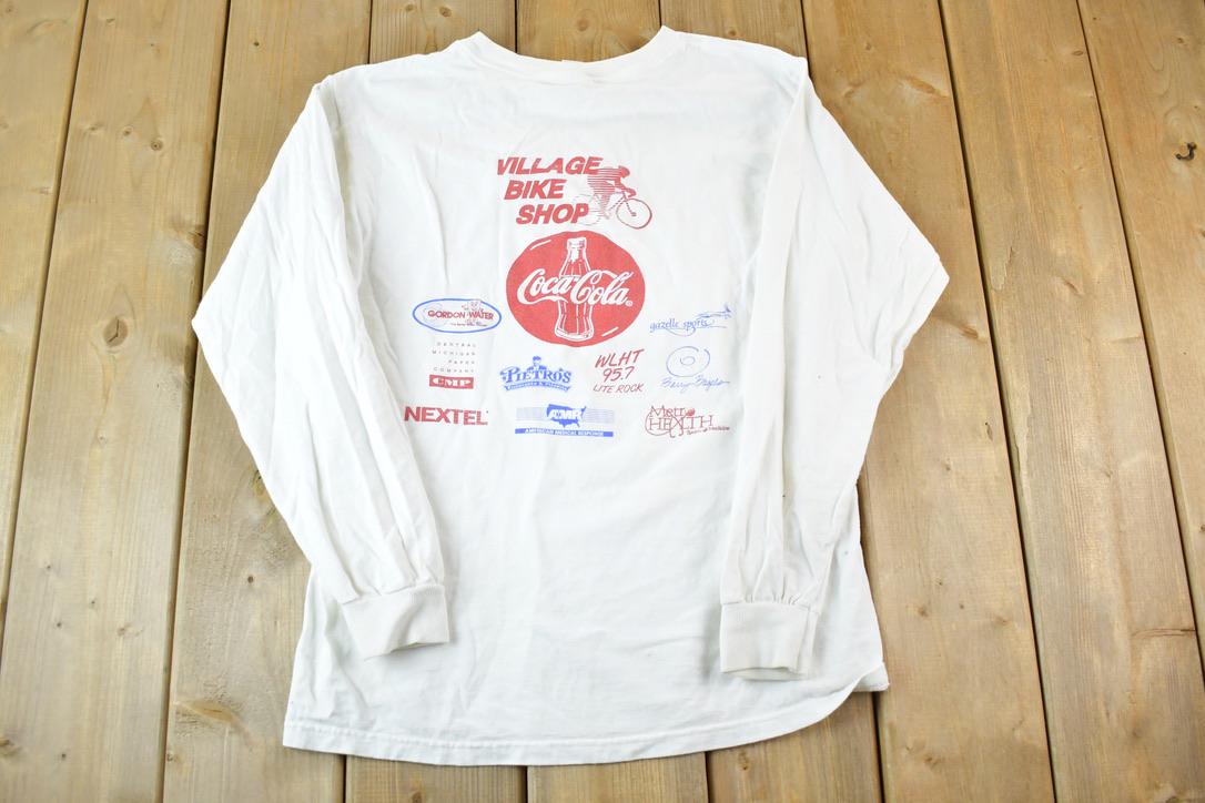 Vintage Y2K Coca Cola Reeds Lake Triathlon Souvenir Single Stitch Graphic Print T-Shirt Made In