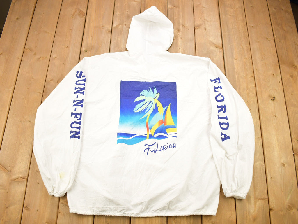 Vintage 1990s Florida Sun-Fun Zip Up Light Weight Sweatshirt