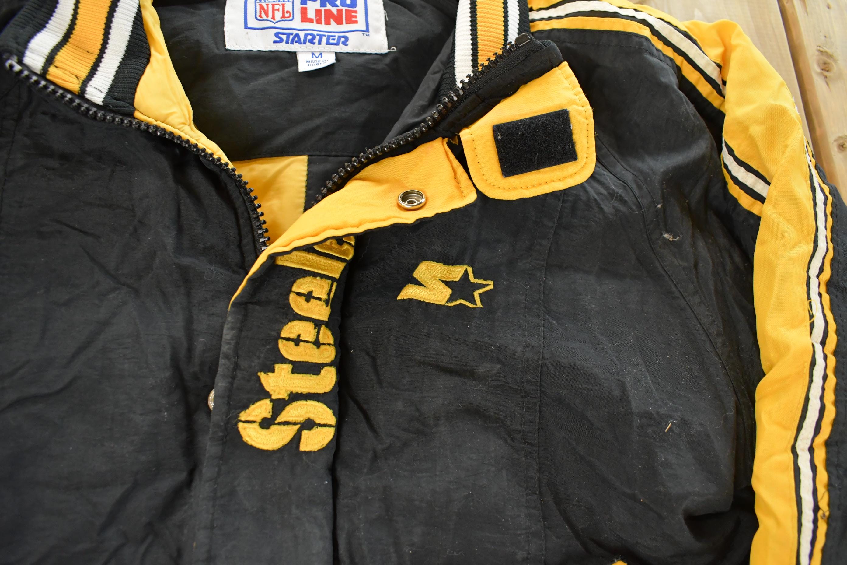 Vintage 1990s Pittsburgh Steelers NFL Starter Pro Line Jacket Youth Medium