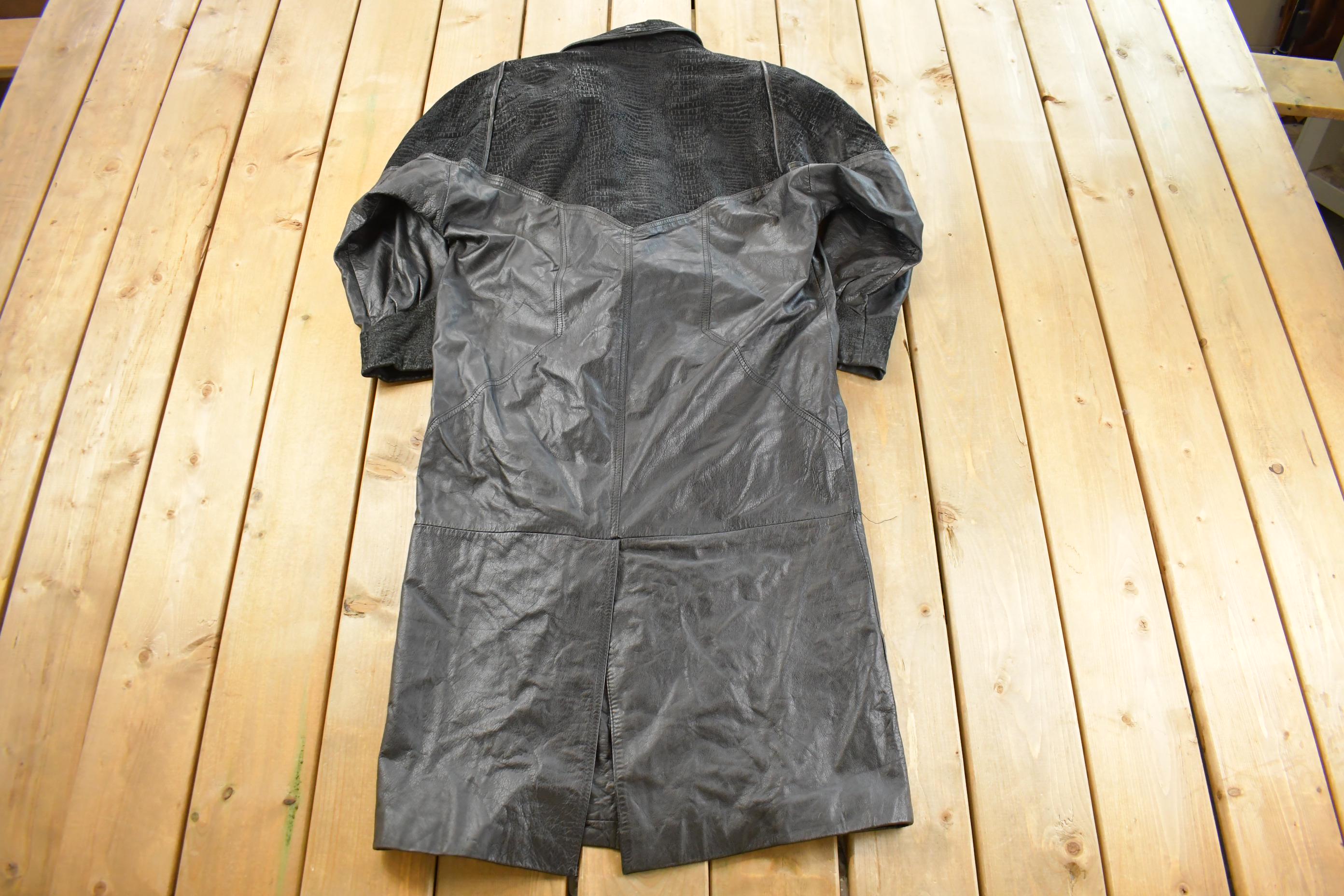 Vintage 1990s City Streets Leather Trench Coat Men's Small
