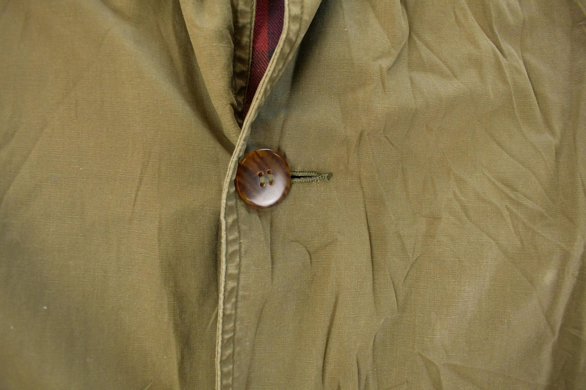 Vintage 1990s J. Crew Plaid Lined Chore Coat Men's Small