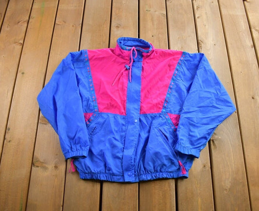 Vintage 1980s Lady Footlocker Color Block Windbreaker Jacket Size M