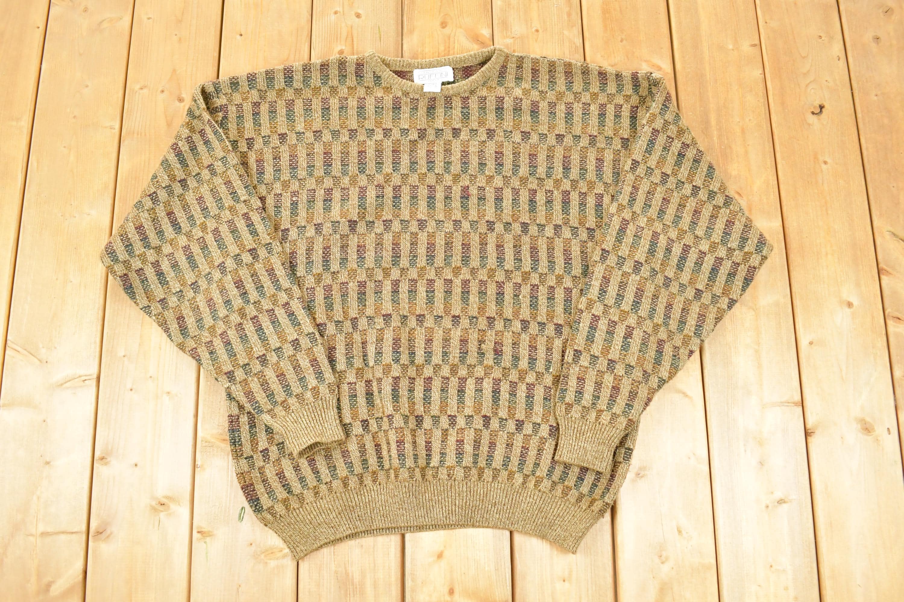 Vintage 1990s Gianfranco Ruffini Italy Knit Crewneck Sweater Men's L