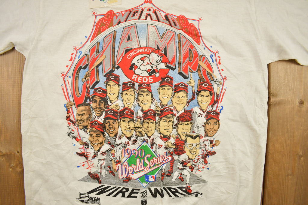 Vintage 1990 Deadstock Cincinnati Reds Big Head World Series MLB Graphic T-Shirt